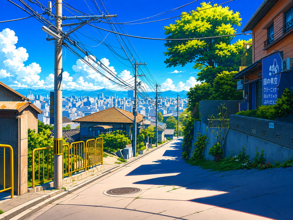 夏の暑い雰囲気を表すイラスト