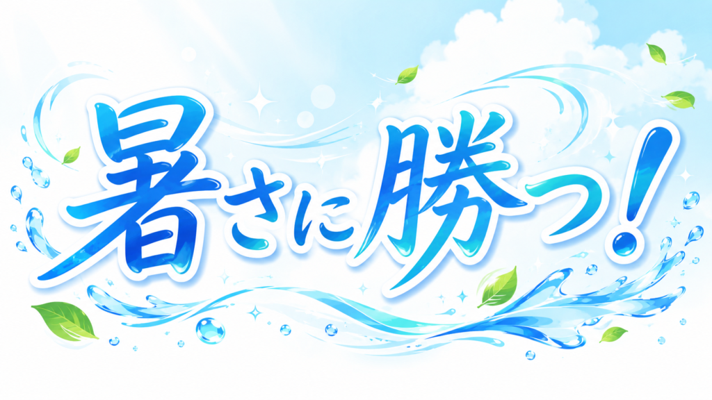暑さに勝つという啓蒙的なイラスト