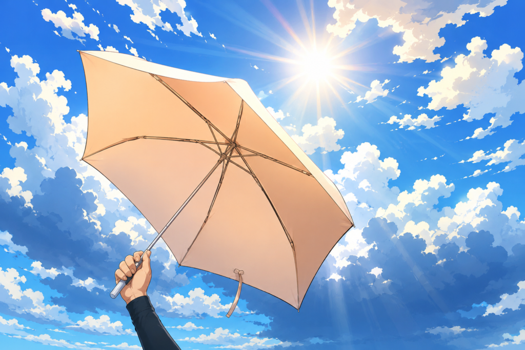 日傘を使用するというイメージイラスト